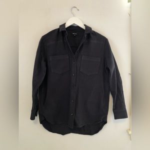 NWT, Madewell moleskin Sunday flannel with pockets, charcoal black